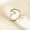 304 Stainless Steel with Natural Shell Cuff Open Rings for Women NU0412-1-1