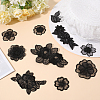 Gorgecraft 30Pcs 10 Style Flower/Leaf Organza Embroidery Sew on Appliques PATC-GF0001-28-4