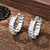 Brass Micro Pave Cubic Zirconia Huggie Hoop Earrings EJEW-K083-37P-B-4