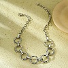 304 Stainless Steel Round Ring Bib Necklaces for Women NJEW-U012-02P-1