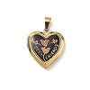 304 Stainless Steel Locket Pendants STAS-H255-02G-09-1
