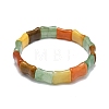 Natural Aventurine Rectangle Beaded Stretch Bracelet for Women BJEW-E379-05A-2