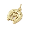 Horse Shoe Rack Plating Brass Pendants KK-Z074-34G-2