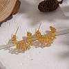 Wire Wrapped Hollow C-Shaped 304 Stainless Steel Stud Earrings LS-VV9259-3
