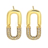 Rack Plating Rectangle Brass Micro Pave Clear Cubic Zirconia Stud Earrings EJEW-B061-05G-1