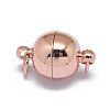 Rack Plating Brass Magnetic Clasps with Loops LS-X-KK-F801-03B-RG-2