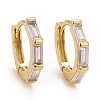 Clear Cubic Zirconia Rectangle Hoop Earrings X-EJEW-I265-08G-1