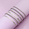 6Pcs 6 Styles Iron & Brass Chain Bracelets for Women WGAF0A7-01-2