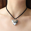 Brass Heart Pendant Twisted Nylon Cord Necklaces for Women WG15220-02-1