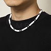 Bohemian Black and White Polymer Clay Heishi Beaded Necklaces for Men DR8717-8