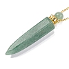 Natural Green Aventurine Bullet Shaped Perfume Bottle Pendant Necklaces G-B089-02G-03-3