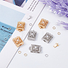 8Pcs Brass Pave Clear Cubic Zirconia Box Clasps KK-DC0002-92-4