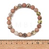 8.5MM Frosted Natural Mixed Gemstone Beaded Stretch Bracelets BJEW-JB14456-4