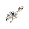 Brass Colorful Rhinestone European Dangle Charms KK-P324-08P-2