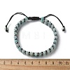 Natural Flower Amazonite and Synthetic Hematite Adjustable Braided Bead Bracelets BJEW-H626-01-06-5