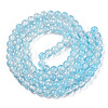 Transparent Crackle Baking Painted Glass Beads Strands DGLA-T003-01C-06-2
