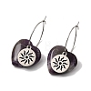 Natural Amethyst & 304 Stainless Steel Hoop Earrings for Women EJEW-G475-01P-09-4
