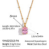 Minimalist 304 Stainless Steel Pave Cubic Zircon Oval Pendant Necklaces for Women DL9343-3-1