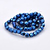 Full Plated Glass Faceted Drum Beads Strands GLAA-A032-6mm-FP02-2
