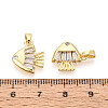 Brass Micro Pave Clear Cubic Zirconia Charms KK-N259-14G-3