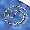 Brass Oval Ball Chain Necklaces for Men Women NJEW-L012-03G-2