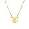 Stainless Steel Flat Round Pendant Necklace for Women CF4434-1-1