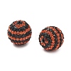 Halloween Theme Stripe Pattern Polymer Clay Rhinestone Beads CLAY-NH0001-01B-2
