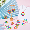 20Pcs 10 Style Pride Style & Rainbow Color Printed Acrylic Pendants SACR-SC0001-23-4