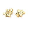 Fox Brass Micro Pave Clear Cubic Zirconia Charms KK-G425-10G-2