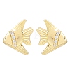 Brass Micro Pave Cubic Zirconia Stud Earrings EJEW-G471-27G-1
