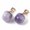 Top Golden Plated Natural Amethyst Pendants G-T131-03H-2