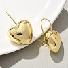 Heart Brass Dangle Earrings EJEW-B132-03G-3