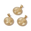 Brass Micro Pave Clear Cubic Zirconia Pendants KK-G439-07G-3