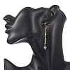 Heart 304 Stainless Steel & Glass Seed Beads Dangle Earrings EJEW-MZ00718-3