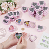 32Pcs Heart Shaped Iron Packing Boxes with Visible Window Lid CON-GO0001-17-3