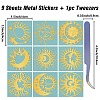 Nickel Metal Waterproof Self-Adhesive Picture Stickers DIY-WH20016-008-2