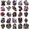 50Pcs PVC Self-Adhesive Gothic Rose Girl Horror Skull Sticker PW-WGAA076-01-4