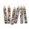 Top Golden Plated Natural Dalmatian Jasper Pendants X-G-S359-028G-1