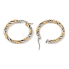 Ion Plating(IP) 201 Stainless Steel Twist Hoop Earrings EJEW-I309-34GP-2