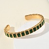 304 Stainless Steel & Cubic Zirconia Cuff Bangles for Women BJEW-T031-01C-1
