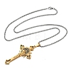 Religion 201 Stainless Steel Enamel Saint Benedict Crucifix Cross Pendant 304 Stainless Steel Box Chain Necklaces SA-CBA3211-03GP-4