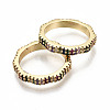 Brass Micro Pave Cubic Zirconia Finger Rings RJEW-S045-001G-NR-2