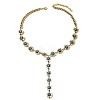 Vintage Alloy & Synthetic Turquoise Flower Y Necklaces for Women WGD1AD6-02-3