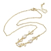 Brass Pave Cubic Zirconia Rose Flower Link Cable Chain Necklaces for Women NJEW-C121-05B-01G-4