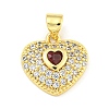 Heart Rack Plating Brass Micro Pave Cubic Zirconia Charms KK-Z053-17G-02-1