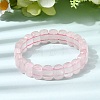 Natural Rose Quartz Beaded Stretch Bracelets for Women Men BJEW-D461-02G-4