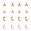 16Pcs 4 Style Brass Micro Pave Clear Cubic Zirconia Charms KK-AR0002-76-1