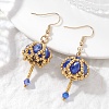 Transparent Electroplate Glass & Seed Glass Beads Dangle Earrings EJEW-MZ00714-03-1