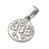 Textured 304 Stainless Steel Pendants STAS-A140-02P-3-2