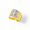 Brass Micro Pave Clear Cubic Zirconia Cuff Open Rings FS-WGA5D1D-11-1